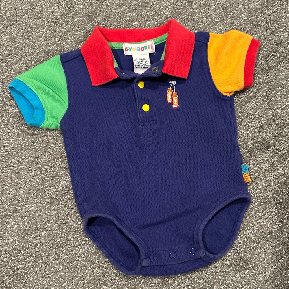 Vintage Gymboree Blue Collard Onesie